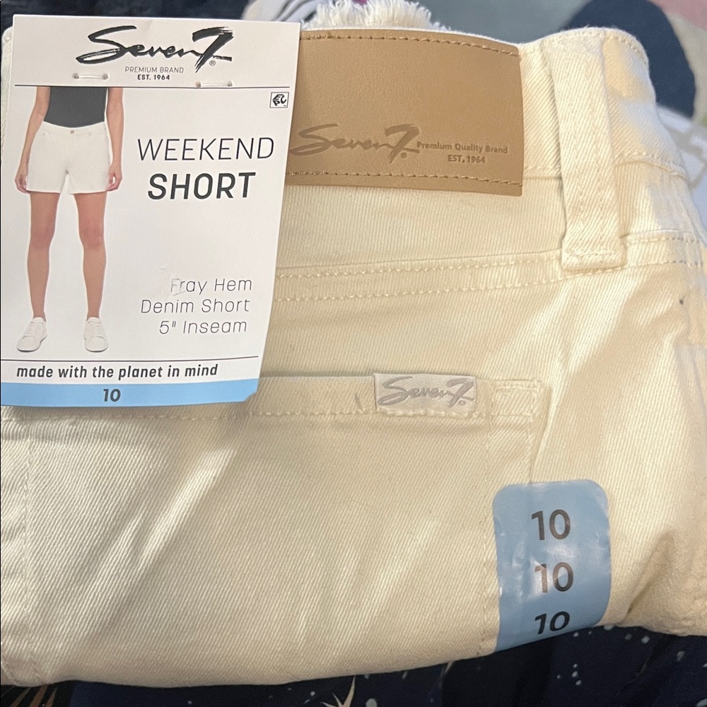 Seven7 Women's Off-White Denim Shorts